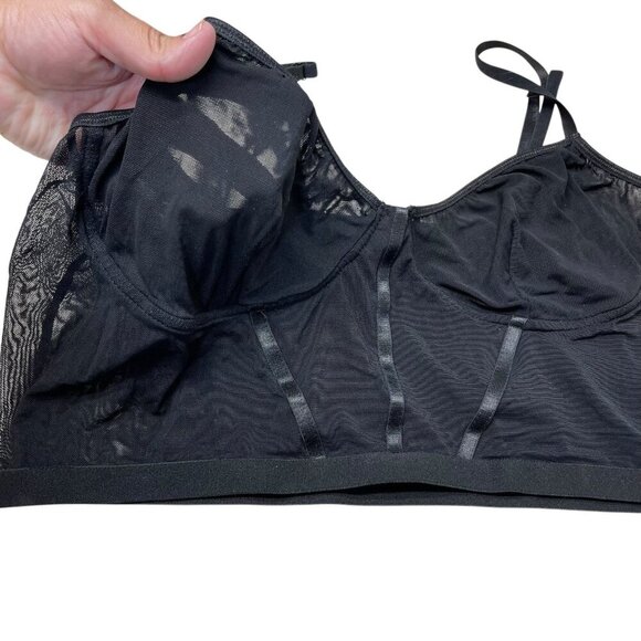 Mesh Longline Bralette Sheer Wireless Pullover Sexy Stretchy Womens Plus Size 4X - Picture 3 of 6